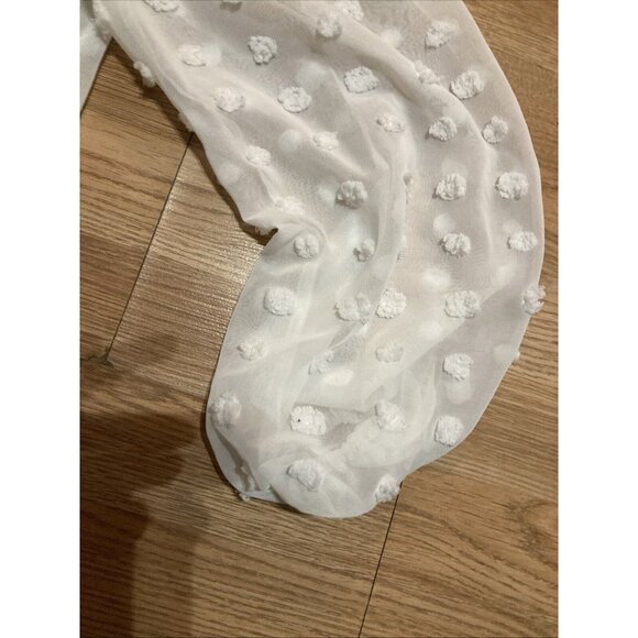 v Francesca's White Cropped Blouse Off Shoulder Top Rushed Small Audrey Parks - Picture 6 of 7